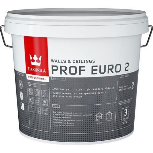 Tikkurila PROF EURO 2/<b>Тиккурила</b> Проф Евро 2 Грунтовочная интерьерная <b>краска</b>