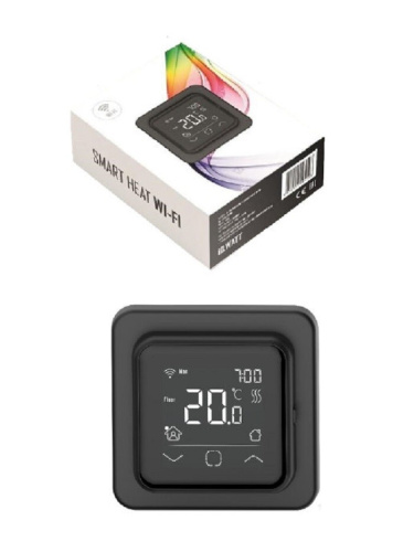 <b>Терморегулятор</b> для теплого пола IQWATT SMART HEAT Wi-Fi <b>электронный</b>, черный