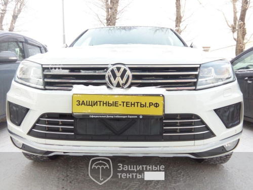 Маска <b>утеплитель</b> радиатора СТАНДАРТ для внедорожника Volkswagen Touareg / Фольксваген Туарег 2014-2018