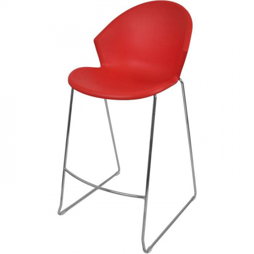 ITALSEAT <b>Барный</b> <b>стул</b> Smile-Bar красный пластиковый, цвет Red 527 Цвет: Красный, Наличие спинки: Да,