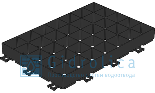 <b>Газонная</b> решётка 600х400х64 Gidrolica® Eco Super Рг-60.40.6,4 пластиковая чёрная класс D400 Тип: