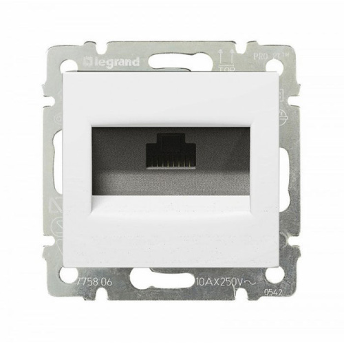 <b>Розетка</b> <b>компьютерная</b> RJ45 белая с/у IP20 <b>Legrand</b> VALENA 774230