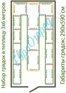 Теплица 6 на 3 расположение грядок схема